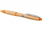 Ручка шариковая «Nash» из бамбука, натуральный/оранжевый, бамбук/АБС-пластик - 3