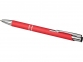 Шариковая кнопочная ручка Moneta с матовым антискользящим покрытием, красный - 3