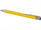 Шариковая кнопочная ручка Moneta с матовым антискользящим покрытием, желтый - 3