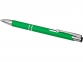 Шариковая кнопочная ручка Moneta с матовым антискользящим покрытием, зеленый - 3