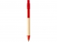Ручка картонная шариковая «Safi», натуральный/красный, бумага/АБС пластик - 1