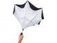 Зонт-трость «Yoon» с обратным сложением, белый/черный, полиэстер/стекловолокно - 3