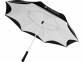 Зонт-трость «Yoon» с обратным сложением, белый/черный, полиэстер/стекловолокно - 6