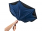 Зонт-трость «Yoon» с обратным сложением, темно-синий/черный, полиэстер/стекловолокно - 4