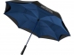 Зонт-трость «Yoon» с обратным сложением, темно-синий/черный, полиэстер/стекловолокно - 6