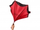 Зонт-трость «Yoon» с обратным сложением, красный/черный, полиэстер/стекловолокно - 3
