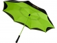 Зонт-трость «Yoon» с обратным сложением, лайм/черный, полиэстер/стекловолокно - 5