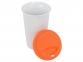 Кружка «Нью-Йорк»  с силиконовой крышкой, оранжевый/белый, керамика/силикон - 1