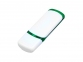 Флешка промо прямоугольной классической формы с цветными вставками, 8 Гб, белый/зеленый - 2