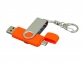 Флешка с  поворотным механизмом, c дополнительным разъемом Micro USB, 32 Гб, оранжевый - 1