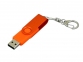 USB 3.0- флешка промо на 64 Гб с поворотным механизмом и однотонным металлическим клипом, оранжевый - 1