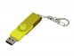 USB 3.0- флешка промо на 128 Гб с поворотным механизмом и однотонным металлическим клипом, желтый - 1