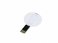 USB 2.0- флешка на 16 Гб в виде пластиковой карточки круглой формы, белый - 1