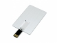 USB 2.0- флешка на 32 Гб в виде металлической карты, с раскладным чипом, серебристый - 1