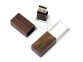 USB-флешка на 16 Гб прямоугольной формы, под гравировку 3D логотипа, материал стекло, с деревянным колпачком красного цвета, белый - 2