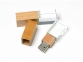 USB-флешка на 16 Гб прямоугольной формы, под гравировку 3D логотипа, материал стекло, с деревянным колпачком белого цвета, белый - 2