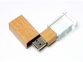 USB-флешка на 16 Гб прямоугольной формы, под гравировку 3D логотипа, материал стекло, с деревянным колпачком белого цвета, белый - 1