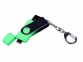 USB 2.0/micro USB/Type-C- флешка на 16 Гб c поворотным механизмом, зеленый - 3