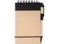 Блокнот А7 «Zuse» с ручкой, натуральный/черный, переработанная бумага - 1