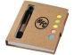 Набор стикеров «Reveal» с ручкой и блокнотом А7, светло-коричневый, картон - 2
