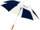 Зонт-трость «Lisa», темно-синий/белый, полиэстер, металл, дерево - 2