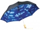 Зонт складной «Blue skies», черный/голубой, полиэстер, металл, дерево - 2
