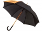 Зонт-трость «Lucy», черный/оранжевый, полиэстер, металл, ЭВА - 1