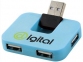 USB Hub «Gaia» на 4 порта, синий, ударопрочный полистирол - 5