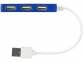 USB Hub на 4 порта «Brick», ярко-синий, АБС пластик - 5