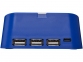Подставка для телефона-USB Hub «Hopper», ярко-синий/белый, АБС пластик - 1