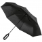 Зонт складной Hoopy с ручкой-карабином, черный - 2