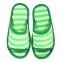Тапочки женские массажные полипропиленовые бело-зелёные для бани и сауны - 1
