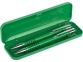 Подарочный набор ручек «Онтарио», зеленый/черный/серебристый, металл/каучук/пластик - 1
