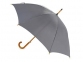 Зонт-трость «Радуга», серый, купол- полиэстер, стержень и ручка- дерево, спицы- металл - 1
