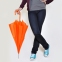 Зонт-трость с пластиковой ручкой, механический, оранжевый, D=103 см, 100% полиэстер, шелкография - 1