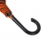 Зонт-трость "Back to black", полуавтомат, 100% полиэстер, черный с оранжевым - 3