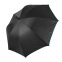 Зонт-трость "Back to black", полуавтомат, 100% полиэстер, черный с голубым - 1