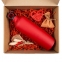 Коробка Grande, крафт с красным наполнением, 25,3х21,2х11,4 см - 1