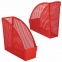 Лоток вертикальный для бумаг STAFF "Profit", 270х100х250 мм, сетчатый, полипропилен, красный, 237251 - 1