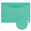Папка-конверт с кнопкой БОЛЬШОГО ФОРМАТА (305х435 мм), А3, прозрачная, зеленая, 0,18 мм, BRAUBERG, 224033 - 5