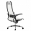 Кресло офисное МЕТТА "К-4-Т" хром, прочная сетка, сиденье и спинка регулируемые, белое - 4