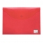 Папка-конверт с кнопкой BRAUBERG, А4, до 100 листов, прозрачная, красная, 0,15 мм, 221636 - 1