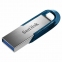 Флеш-диск 32 GB SANDISK Ultra Flair USB 3.0, металл. корпус, серебристый/синий, SDCZ73-032G-G46B - 1