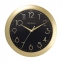 Часы настенные TROYKA 11171180, круг, черные, золотая рамка, 29х29х3,5 см - 1