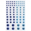 Стразы самоклеящиеся "Круглые", 6-15 мм, 80 штук, синие и голубые, на подложке, ОСТРОВ СОКРОВИЩ, 661392 - 1