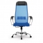 Кресло офисное МЕТТА "К-3" хром, ткань-сетка, сиденье и спинка регулируемые, синее - 3