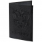 Обложка для паспорта натуральная кожа флоттер, "Герб", черная, BRAUBERG, 237198 - 1