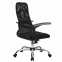 Кресло МЕТТА "SU-C-8-Т" хром, с подлокотниками, ткань-сетка, сиденье мягкое, черное - 4