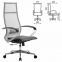 Кресло офисное МЕТТА "К-7" хром, прочная сетка, сиденье и спинка регулируемые, серое - 1