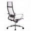 Кресло офисное МЕТТА "К-7" хром, прочная сетка, сиденье и спинка регулируемые, белое - 4